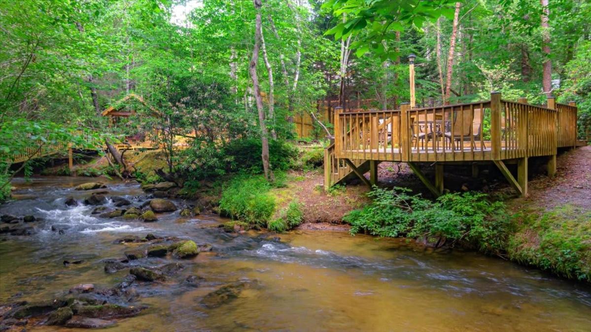 蓝岭Waterfront Mountain Cabin With Hot Tub别墅 外观 照片