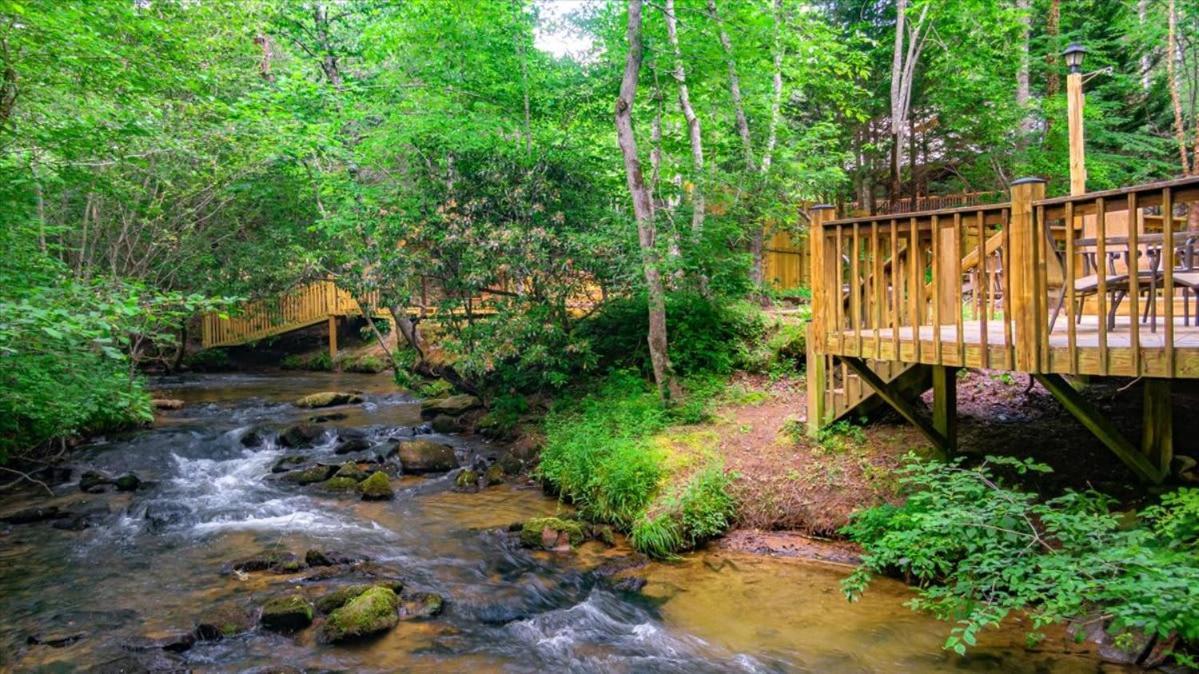 蓝岭Waterfront Mountain Cabin With Hot Tub别墅 外观 照片